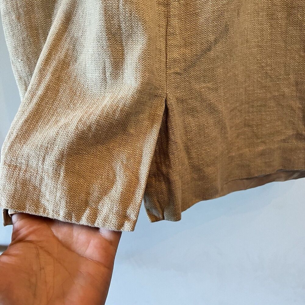Lauren Ralph Lauren Dress Women’s Size 2 Beige Sleeveless Linen Sheath Ruched - Picture 7 of 10